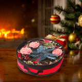 Wreath Storage Bag Christmas Holiday Decoration 420D Nylon 24in Transparent PVC Red L 21x17x4cm