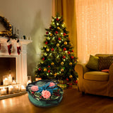 Wreath Storage Bag Christmas Holiday Decoration 420D Nylon 24in Transparent PVC Red L 21x17x4cm