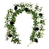 Artificial Rattan Halloween Black Decoration Interior Home Hanging Decoration Rose Rattan Artificial Money Leaf