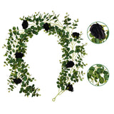 Artificial Rattan Halloween Black Decoration Interior Home Hanging Decoration Rose Rattan Artificial Money Leaf