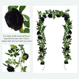 Artificial Rattan Halloween Black Decoration Interior Home Hanging Decoration Rose Rattan Artificial Money Leaf