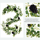 Artificial Rattan Halloween Black Decoration Interior Home Hanging Decoration Rose Rattan Artificial Money Leaf