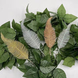 Christmas Tree Leaves Ornament Glittery Leaf with Clip Tree Hanging Baubles Decor for Christmas Home Party Decoration