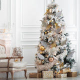 Christmas Tree Leaves Ornament Glittery Leaf with Clip Tree Hanging Baubles Decor for Christmas Home Party Decoration