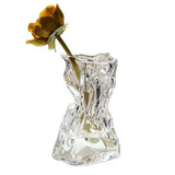 Pleated Glass Vase Light Luxury Hydroponic Vase Living Room Dining Table Dried Flower Vase Flower Arrangement Ornaments In Australia - Darrahopens