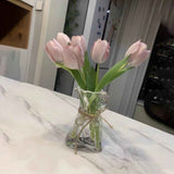 Pleated Glass Vase Light Luxury Hydroponic Vase Living Room Dining Table Dried Flower Vase Flower Arrangement Ornaments In Australia - Darrahopens
