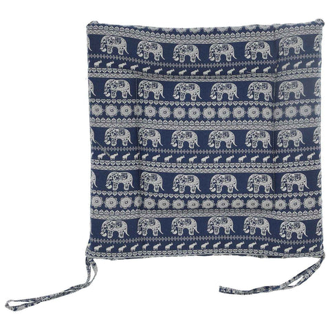 Chair Cushion Simple Pure Cotton Linen Thick NonSlip Soft Seat Cushion for Floor(Blue Elephant ) In Australia - Darrahopens