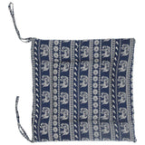 Chair Cushion Simple Pure Cotton Linen Thick NonSlip Soft Seat Cushion for Floor(Blue Elephant )
