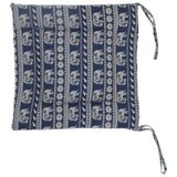 Chair Cushion Simple Pure Cotton Linen Thick NonSlip Soft Seat Cushion for Floor(Blue Elephant )