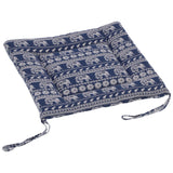 Chair Cushion Simple Pure Cotton Linen Thick NonSlip Soft Seat Cushion for Floor(Blue Elephant )