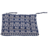 Chair Cushion Simple Pure Cotton Linen Thick NonSlip Soft Seat Cushion for Floor(Blue Elephant )