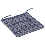 Chair Cushion Simple Pure Cotton Linen Thick NonSlip Soft Seat Cushion for Floor(Blue Elephant )
