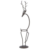 Deer Shape Wrought Iron Plant Stand Transparent Glass Hydroponic Plant Vase for Living RoomType A