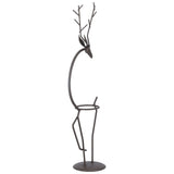 Deer Shape Wrought Iron Plant Stand Transparent Glass Hydroponic Plant Vase for Living RoomType A