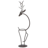 Deer Shape Wrought Iron Plant Stand Transparent Glass Hydroponic Plant Vase for Living RoomType A