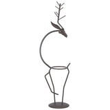 Deer Shape Wrought Iron Plant Stand Transparent Glass Hydroponic Plant Vase for Living RoomType A