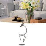 Deer Shape Wrought Iron Plant Stand Transparent Glass Hydroponic Plant Vase for Living RoomType A