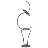 Deer Shape Wrought Iron Plant Stand Transparent Glass Hydroponic Plant Vase for Living RoomType B In Australia - Darrahopens
