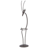 Deer Shape Wrought Iron Plant Stand Transparent Glass Hydroponic Plant Vase for Living RoomType B