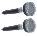 2PCS LED Mouse Expeller Ultrasonic Solar Snake Repeller Ground Insertion Light Colorful Pest Repeller for Outdoor Lawn
