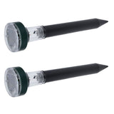 2PCS LED Mouse Expeller Ultrasonic Solar Snake Repeller Ground Insertion Light Colorful Pest Repeller for Outdoor Lawn