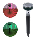 2PCS LED Mouse Expeller Ultrasonic Solar Snake Repeller Ground Insertion Light Colorful Pest Repeller for Outdoor Lawn
