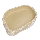 Reptile Food Water Bowl Resin Pets Feeding Plate Dish for Aquarium Tortoises Turtles Lizards Yellow