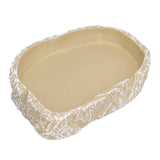 Reptile Food Water Bowl Resin Pets Feeding Plate Dish for Aquarium Tortoises Turtles Lizards Yellow