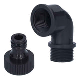 2Set Elbow Connector Durable Adaptable Hose Adapter with Nipple Connector for Garden Outdoor(G3/4 Directional Elbow Female and Male Thread Nipple ) In Australia - Darrahopens