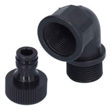 2Set Elbow Connector Durable Adaptable Hose Adapter with Nipple Connector for Garden Outdoor(G3/4 Directional Elbow Female and Male Thread Nipple ) In Australia - Darrahopens