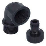 2Set Elbow Connector Durable Adaptable Hose Adapter with Nipple Connector for Garden Outdoor(G3/4 Directional Elbow Female and Male Thread Nipple ) In Australia - Darrahopens