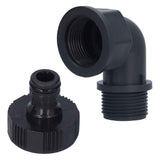 2Set Elbow Connector Durable Adaptable Hose Adapter with Nipple Connector for Garden Outdoor(G1 Directional Elbow Female and Male Thread Nipple ) In Australia - Darrahopens