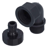 2Set Elbow Connector Durable Adaptable Hose Adapter with Nipple Connector for Garden Outdoor(G1 Directional Elbow Female and Male Thread Nipple ) In Australia - Darrahopens