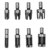 8Pcs Wood Plug Drill Bit Cutter Carbon Steel Industrial Barrel Claw Type Durable Wood Cutter for Electric Drill