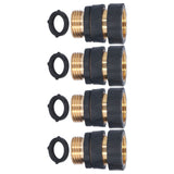 4Set Universal Hose Quick Connectors with Gaskets Brass Adapter Fittings Leakproof for Garden Irrigation