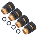 4Set Universal Hose Quick Connectors with Gaskets Brass Adapter Fittings Leakproof for Garden Irrigation