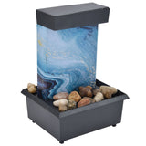 3V USB Marble Water Fountain Ornaments LED Tabletop Fountain with Stones for Home Office Table Decoration