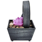 3V USB Plastic Flower Water Fountain LED Tabletop Fountain with Stones for Home Office Table Decoration