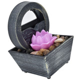3V USB Plastic Flower Water Fountain LED Tabletop Fountain with Stones for Home Office Table Decoration