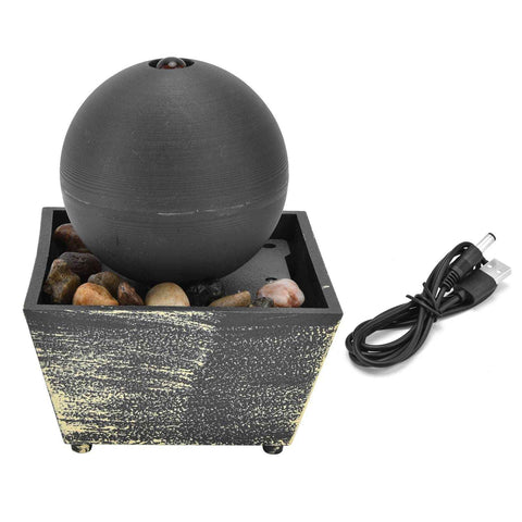 3V USB Indoor Tabletop Ball Fountain with LED Light and Stone Desktop Fountain for Home Office Decor In Australia - Darrahopens