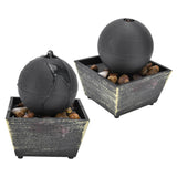 3V USB Indoor Tabletop Ball Fountain with LED Light and Stone Desktop Fountain for Home Office Decor