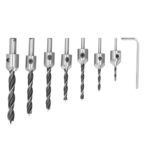 7Pcs Countersink Drill Bits Set Woodworking High Speed Steel Counter Sinker Drill Bit for Carpentry In Australia - Darrahopens
