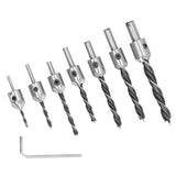 7Pcs Countersink Drill Bits Set Woodworking High Speed Steel Counter Sinker Drill Bit for Carpentry