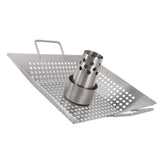 Beer Can Chicken Pan Food Grade Stainless Steel Beer Can Chicken Roaster Stand Holder with 2 Handle for Grill and Smoker