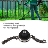 Chain Trimmer Head Replacement Lawn Mower Chain Weed Trimmer Head Outdoor Gardening Tool Abrasion Resistant Cordless Black