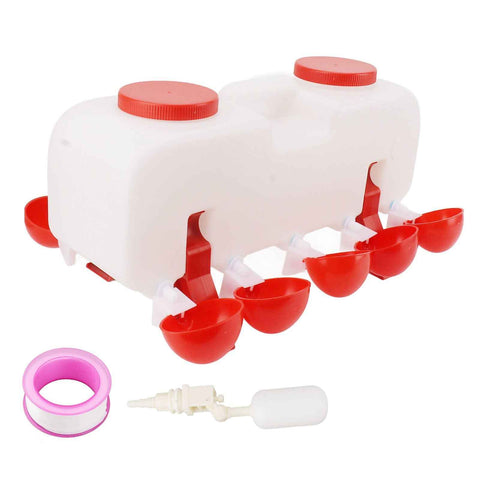 Automatic Chicken Waterer 10L Large Poultry Drinking Cups with 10pcs Bowls for Duck Goose In Australia - Darrahopens