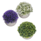 3PCS Artificial Potted Plant Fake Plants Realistic Round Base Long Lasting Easy Maintenance Simulated Decor for Home