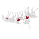 3 Piece Lighted Christmas Deer Family Set Outdoor Yard Decoration with LED Lights Red Bows Mother Child Reindeer Garden Decor