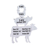 Meat Temperature Magnet Metal Cooking Temperature Guide BBQ Smoking Meat Accessories Gift For Men Husband Grilling Party