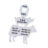 Meat Temperature Magnet Metal Cooking Temperature Guide BBQ Smoking Meat Accessories Gift For Men Husband Grilling Party